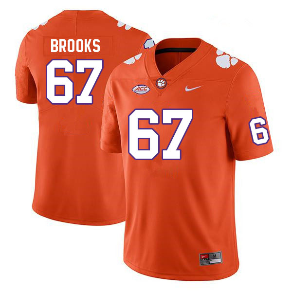 Men #67 Nathan Brooks Clemson Tigers College Football Jerseys Sale-Orange